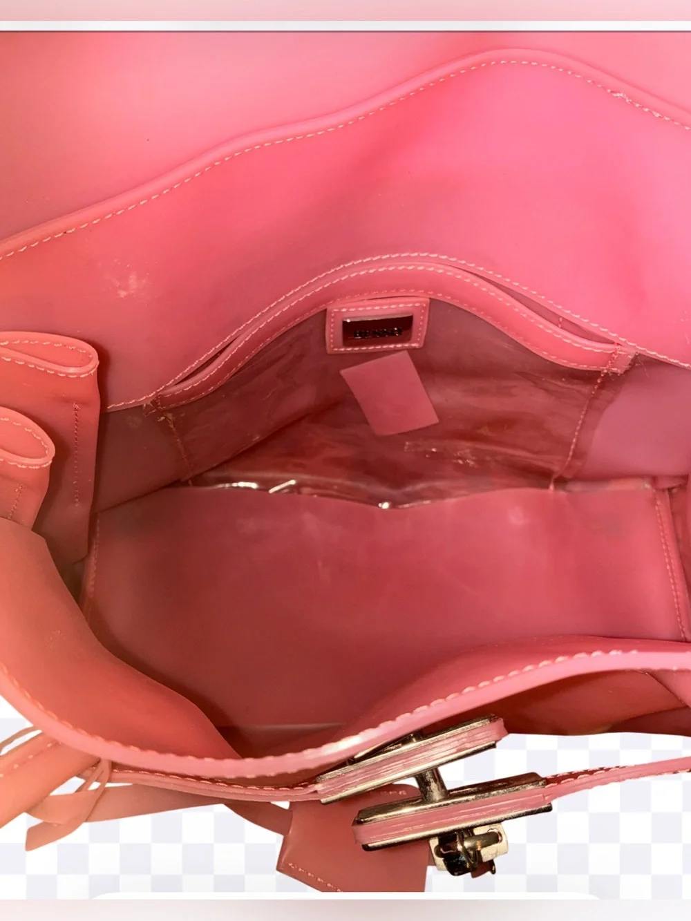 Title: NWT VINTAGE Y2K BESSO Pink Jelly Birkin Bag W/ Padlock & Key